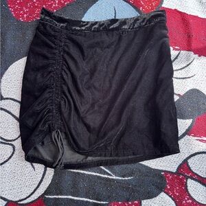 FREE PEOPLE BLACK VELOUR SIDE TIE MINI SKIRT SIZE 10
